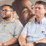 O Prefeito Danilo Barros,com Governador Tarcísio de Freitas e convidados durante inauguração da ETE Paulínia Foto:Governo de SP