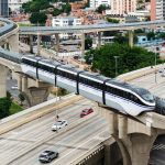 O governador Tarcísio de Freitas percorreu Linha 17-Ouro durante entrega do ramal. Foto: Pablo Jacob/Governo do Estado de SP