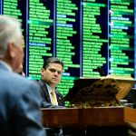 O presidente do Congresso, Davi Alcolumbre, durante a sessão Geraldo Magela/Agência Senado